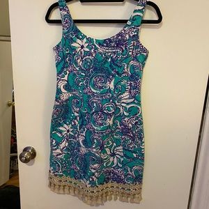 Lily Pulitzer gold tassel dress